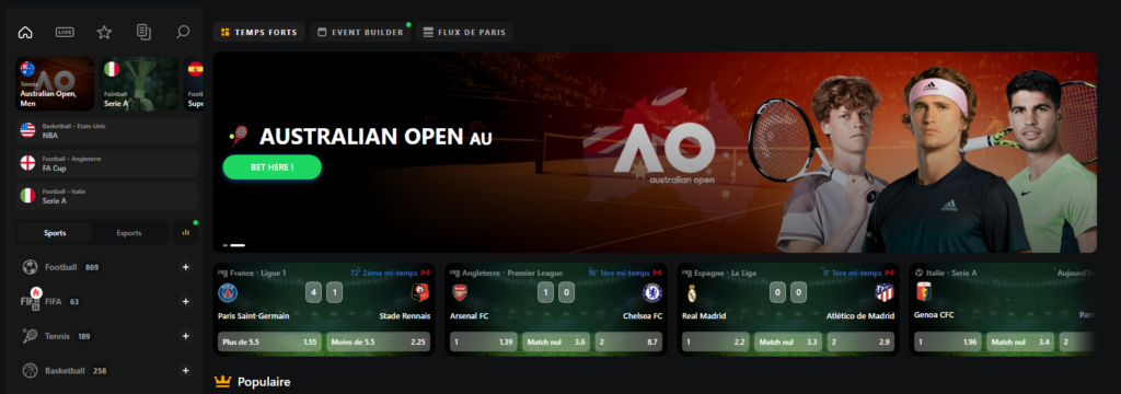 Een ruim aanbod aan beschikbare sporten bij Betify Casino