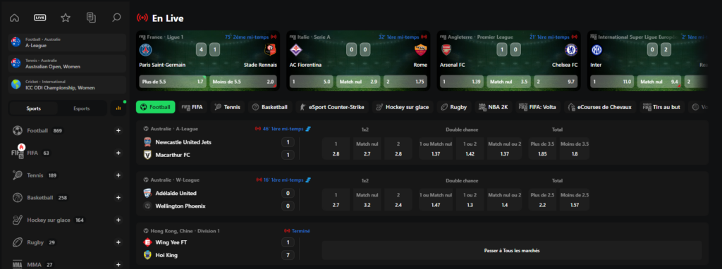 live sportweddenschappen op Betify Casino