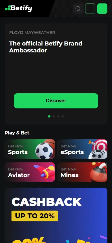 mobiele applicatie Betify Casino