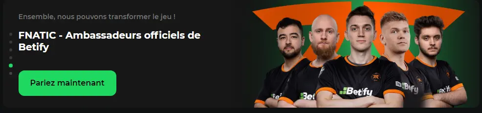 Fnatic officiële ambassadeurs van Betify casino